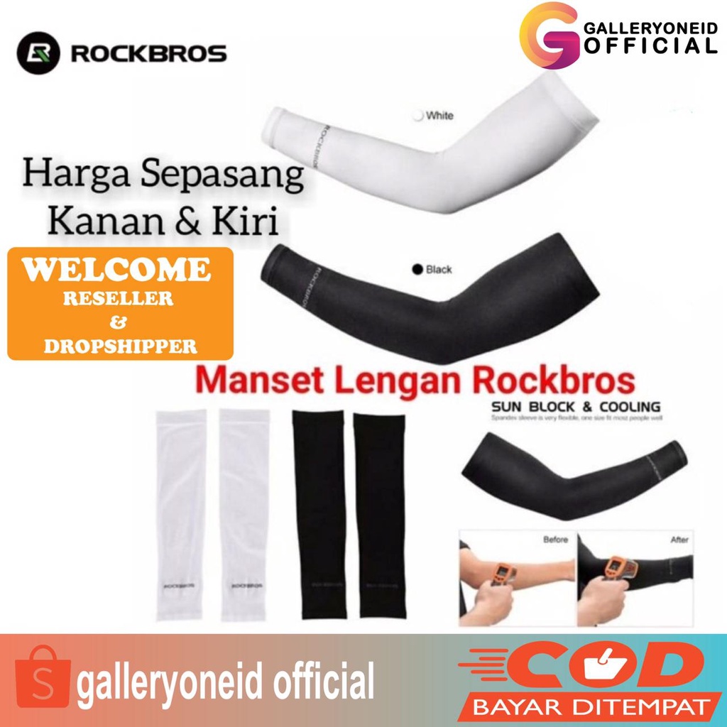 Manset Tangan Sepeda Premium ROCKBROS XT9002BK ARM SLEEVE OUTDOOR ANTI UV Pelindung Lengan Untuk Pria/Wanita Aksesoris Sepeda