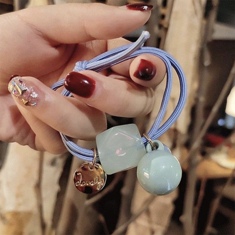 MURMURE.ID | IKAT RAMBUT KOREA SIMPLE MOTIF BULAT KOTAK PERMEN KARET TALI RAMBUT WANITA HA069-6