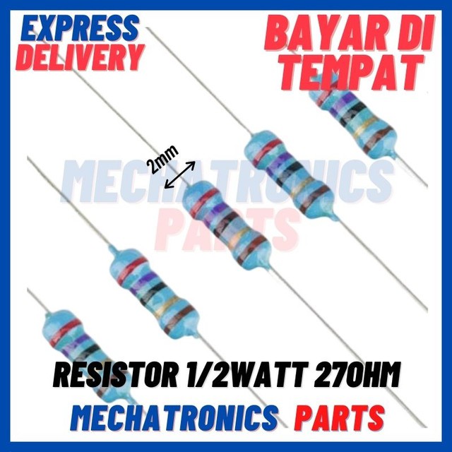 RESISTOR 1/2WATT 27 OHM