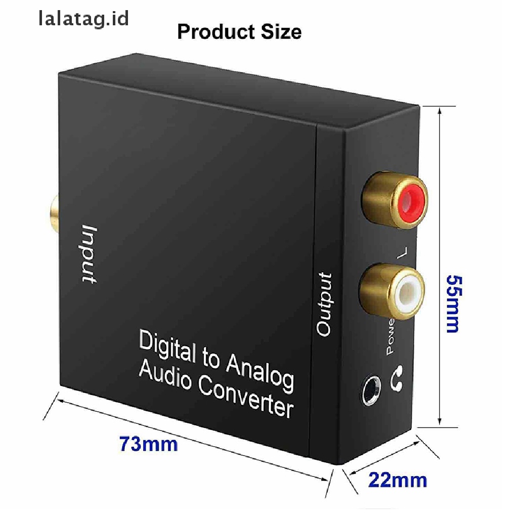 Adapter Konverter Audio Digital Toslink RCA L / R Stereo