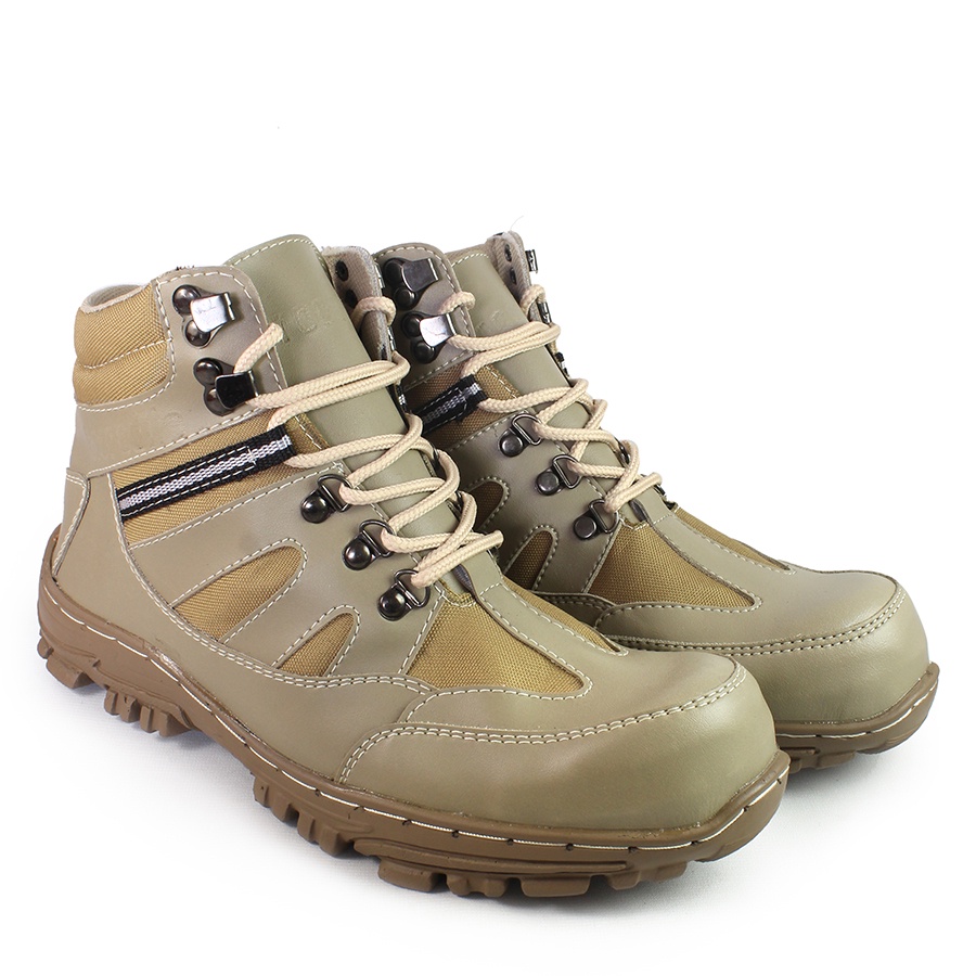 SEPATU SAFETY BOOTS TERMURAH PRIA UJUNG BESI ARMOUR (COD) - Piwpiw.id /Krem/Coklat/Hitam