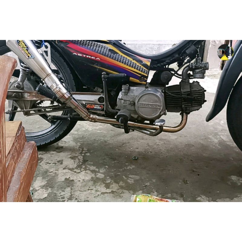 Leheran/pipa kolong knalpot untuk motor bebek supra, jupiter, Smash, Vega, C70 dll