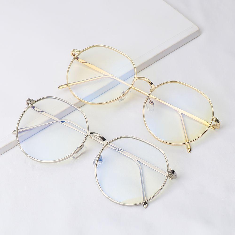 Kacamata Logam Nanas Fashion Bulat Vintage Ultra Ringan Frame