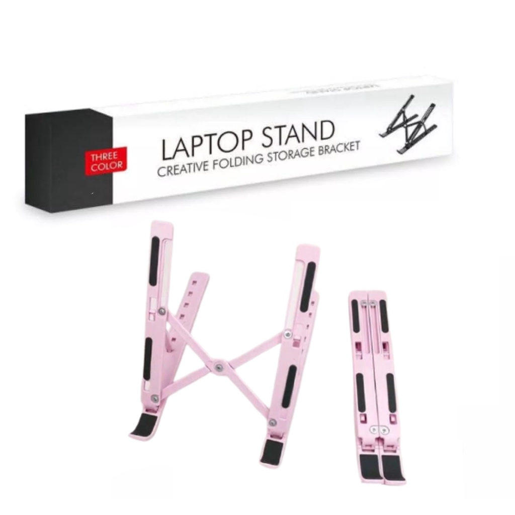 Portable Laptop Stand Adjustable Laptop Macbook Notebook Ipad-Holder Stand Dudukan Lipat Laptop Universal-Holder Stand Laptop Serbaguna Murah-Stand Holder Meja Laptop-Holder Lipat Folding Storage Bracket Laptop Stand