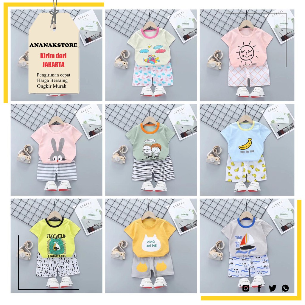 Baju Bayi | Stelan bayi import | setelan bayi karakter 0-1 tahun | baju bayi laki laki