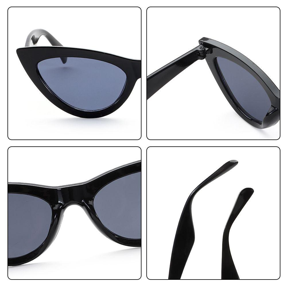 Lily Cat Eye Kacamata Hitam Jalan Retro Bingkai Kecil Segitiga Eyewear Ladies Shades