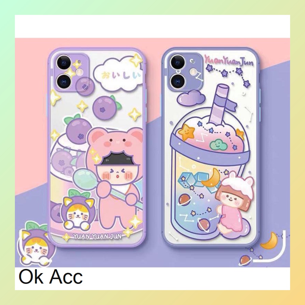 BARU Case Proteksi Anti crack shock Boba Lilac Ungu FM13 FM14 Xiaomi Redmi 5A 6A 8 9 Prime 9A 9i 9C 10 Note 4 4X 5A 7Pro 8 9 10s 10 5G Poco X3 M3 Vivo V20 V21 V23e  Y11 Y12 Y15 Y17 Y20 Y20i Y12s Y30 Y30i Y50 Y91 Y93 Y95 Infinix Smart 5 Hot 10s