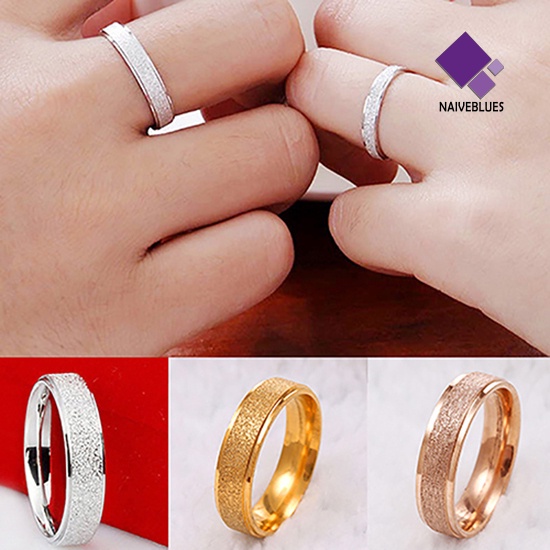 Cincin Bahan Baja Matte Untuk Pria Dan Wanita