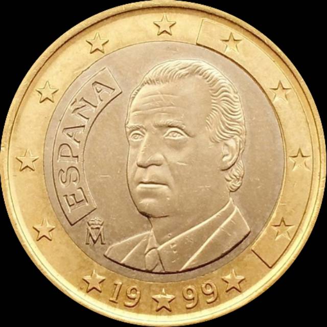 KOIN EURO 1 Pict. COIN SPAIN SPANYOL 23.25 mm CIRCULLATED JUAN CARLOS I