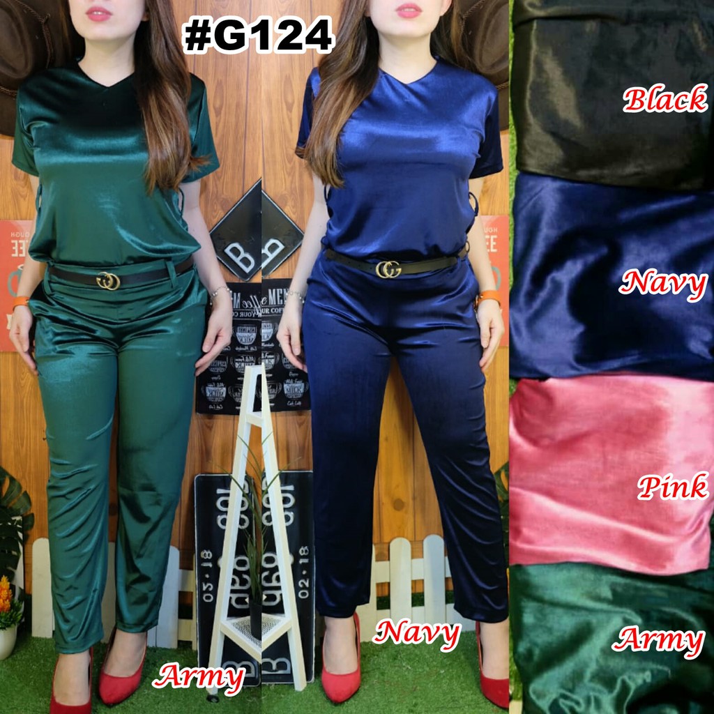 G124 Setelan wanita bludru  kekinian bestseller Shopee 