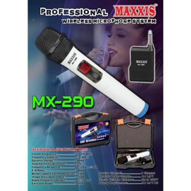Mic Wireless UHF + Koper. Maxxis MX-290