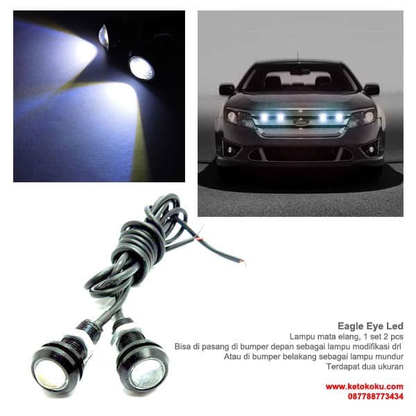 Lampu LED Mata Elang Eagle Eye 12V 23mm Variasi/Aksesoris Mobil Per Pcs