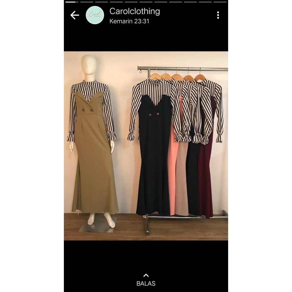 gamis salur kombinasi