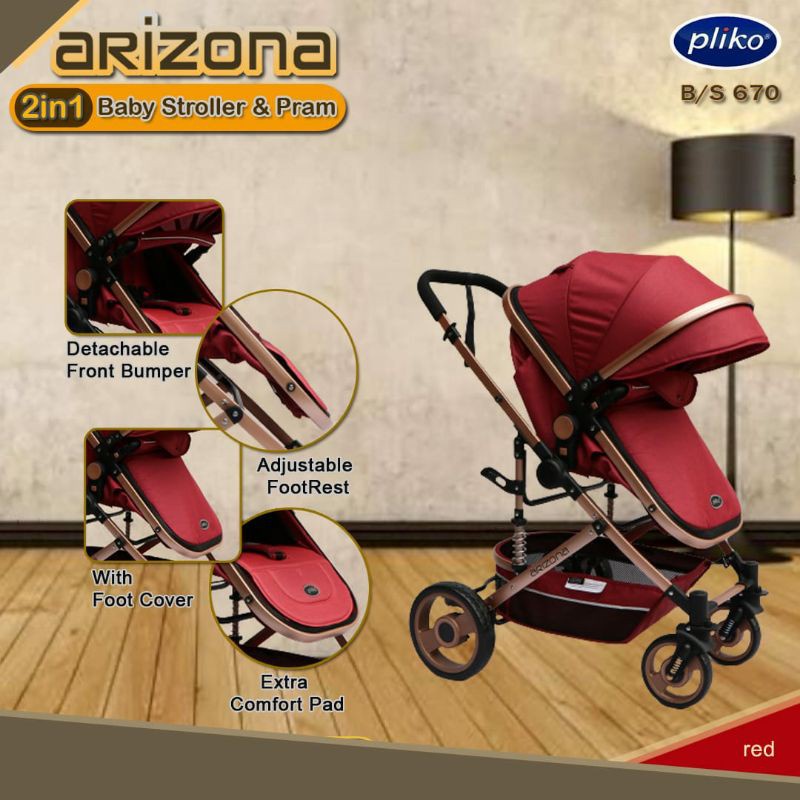 Stroller Pliko ARIZONA 670 Kereta Dorong Bayi