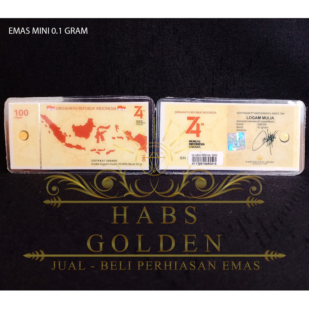 EMAS MINI 0.1 GRAM PT. HARTADINATA ABADI (HUT RI)