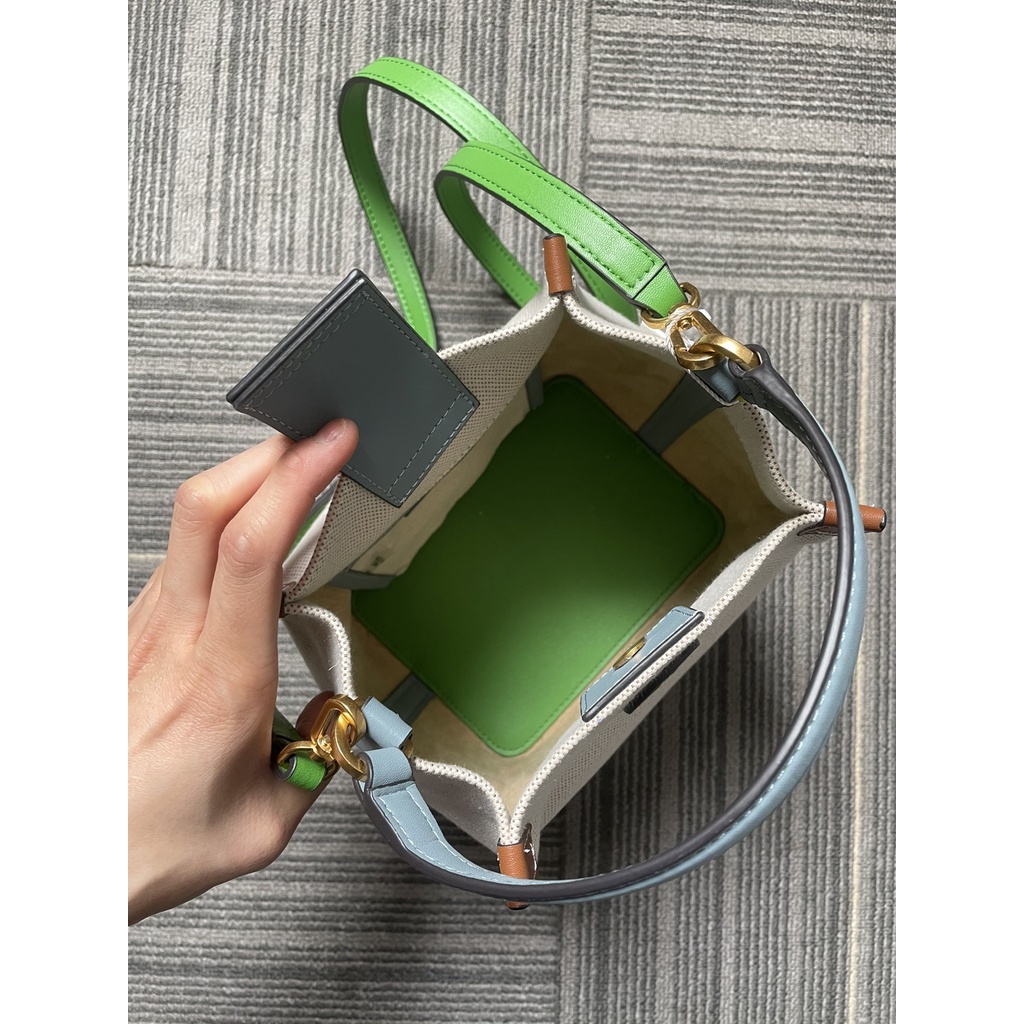 86843   TB canvas contrast color BLAKE bucket bag handbag shoulder messenger bag shoulder bag shoulder strap adjustable and detachable   stb