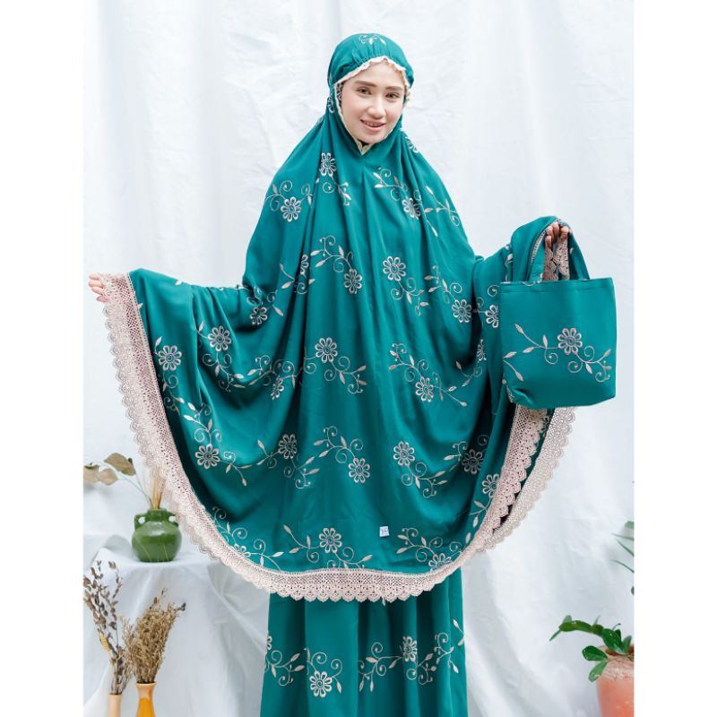 Mukena Rayon GRACELLA Mukena Dewasa  Bordir Jumbo Renda Mewah