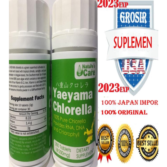 Sun Chlorella JAPAN YAEYAMA IMPOR 300TABLET 100% ASLI Lc