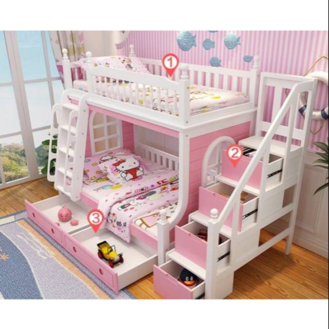 Bunk Bed Kasur Tingkat Anak Duco Kayu Jepara