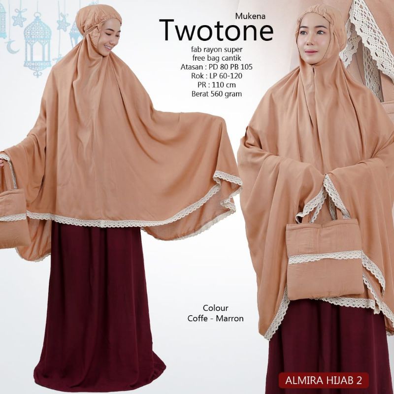 MUKENA RAYON TWOTONE BY ALMIRA HIJAB