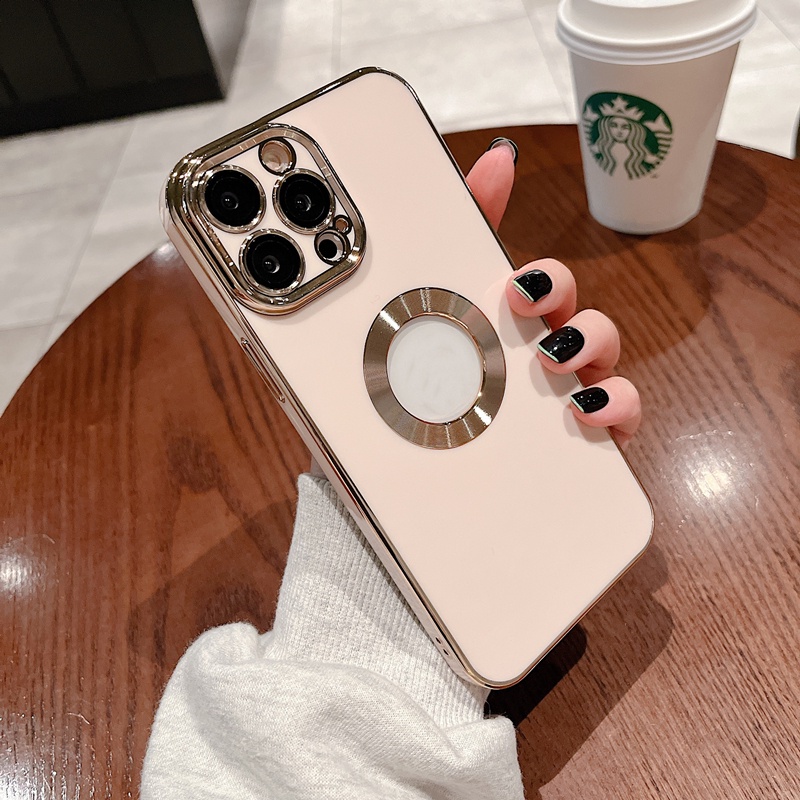 Soft case Pelindung Warna Solid Dengan Lensa Film Tahan Banting Untuk iPhone 13 Pro max 12 Pro max 11 Pro max 7 Plus 8 Plus