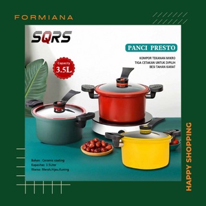 FM - Panci Presto Teflon 22 cm AM Micro Pressure Cooker Pot 3.5L Anti Lengket / panci / anti lengket