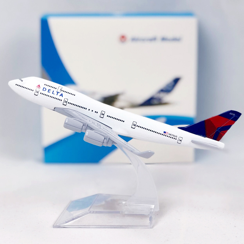 16cm Delta Air Lines B747 US Boeing 747model Pesawat Diecast Metal Airplane Pesawat Hadiah Dekorasi