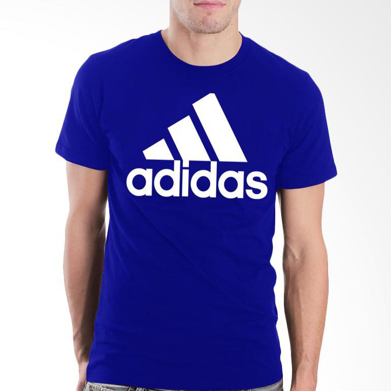 ADIDAS BASIC KAOS T-SHIRT COMBED ADIDAS BASIC WARNA BIRU BCA / BENHUR - seymu