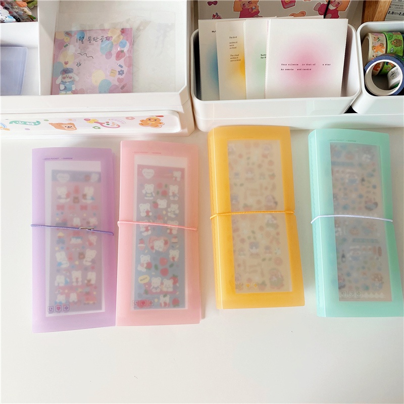 Fresh and creative long sticker storage book multifunctional small stationery tape sub packaging finishing bag