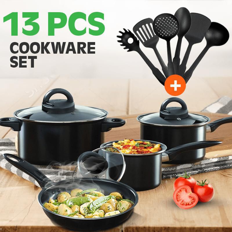 Set Panci isi 13 Pcs GIONEE / Cookware Set Penggorengan Teflon Wajan Pot Set Terlengkap Termurah BISA COD