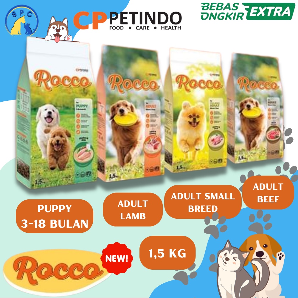 ROCCO Dog Food Makanan Anjing Premium Adult Puppy Dog Food CPPETINDO Freshpack Pack 1,5 Kg Lamb Beef Chicken