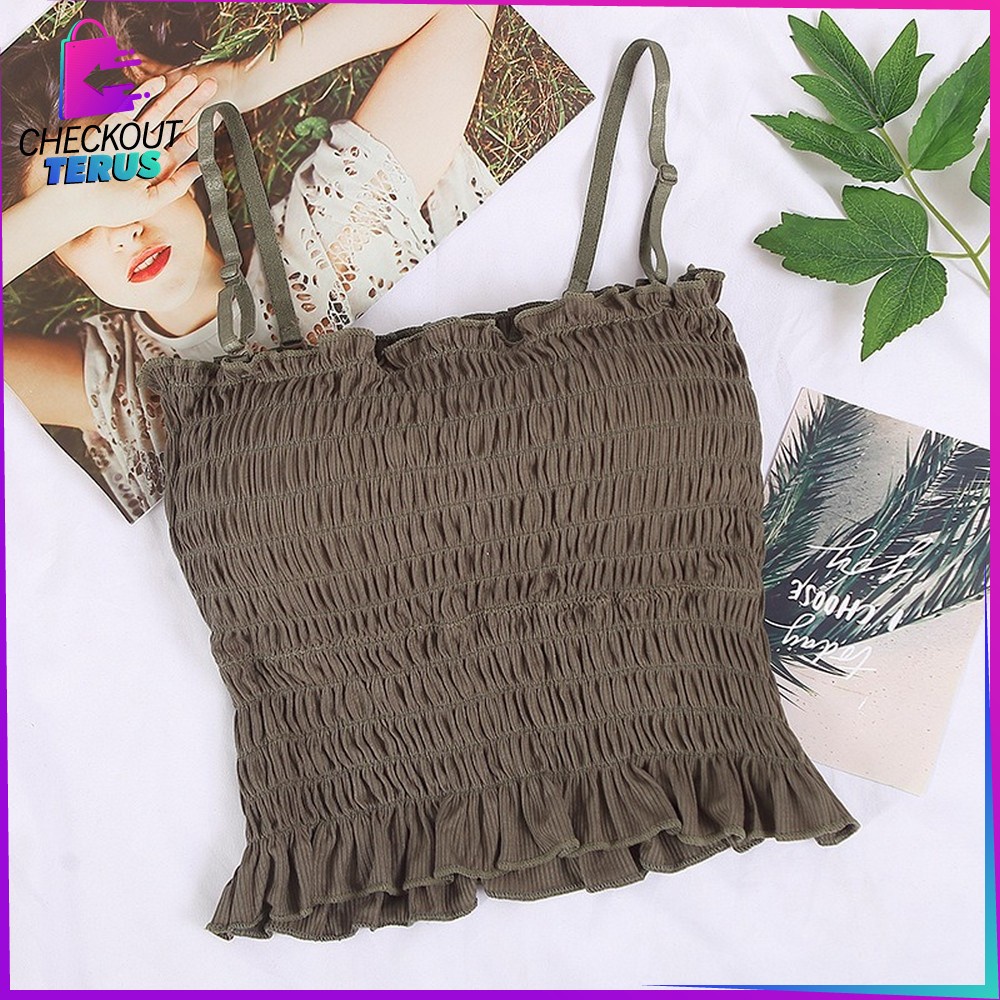 CT P107 Tank Top Crop Top Bra Korea Style Bahan Katun Bra Kembem Tanpa Tali Bisa Lepas Pasang Bra Tengtop Fashion Wanita Tanpa Kawat Bra Crop Top