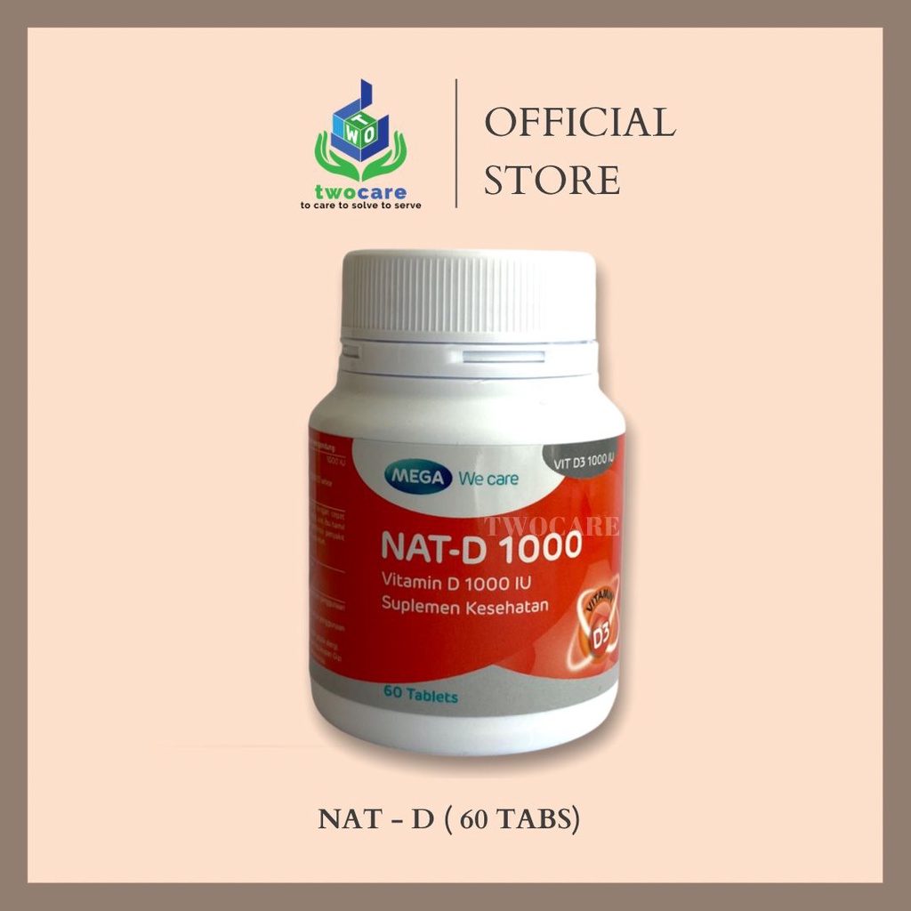 Mega We Care NAT D 1000 IU 60 Tablet Vitamin D - Suplemen Kesehatan