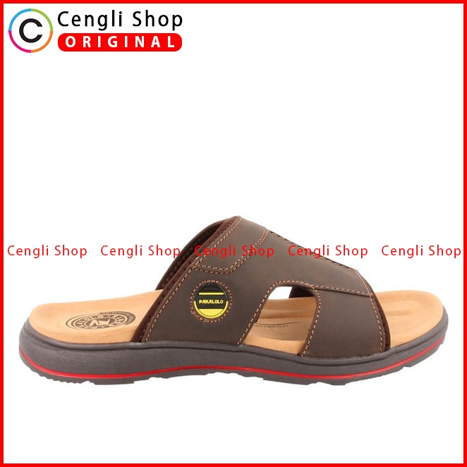 SANDAL SLIDE PAKALOLO PRIA ORIGINAL CASUAL KULIT ASLI BROWN PB57