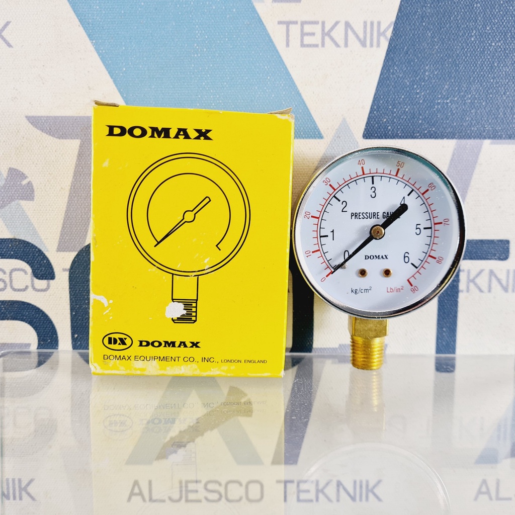 DOMAX PRESSURE GAUGE 6 BAR TEKANAN ANGIN