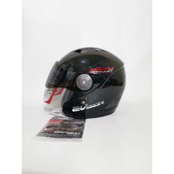 HELM KYT 2 VISION BLACK METALIK KYT 2VISION HITAM METALIK HELM KYT 2 VISOR HITAM KYT 2VISOR MURAH
