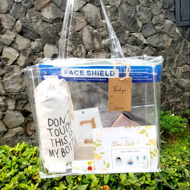 NEW NORMAL KIT / SANITIZING KIT ( GIFT HAMPERS) TAS TRANSPARAN
