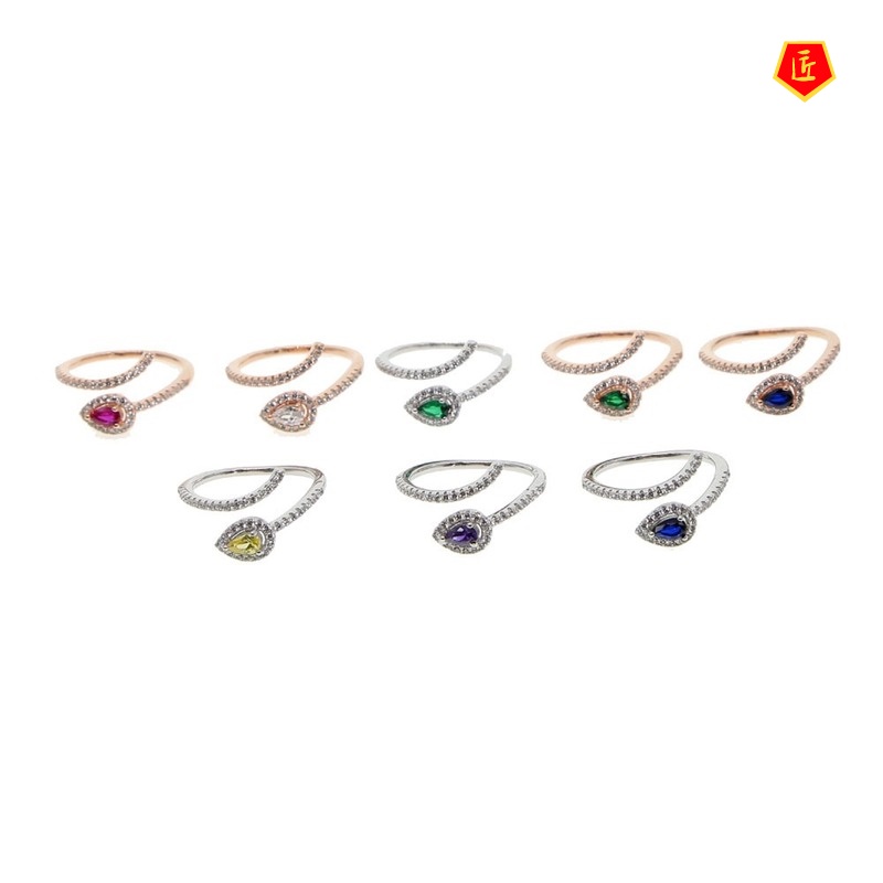 [Ready Stock]Diamond Birthstone Ring Fashionable and Elegant