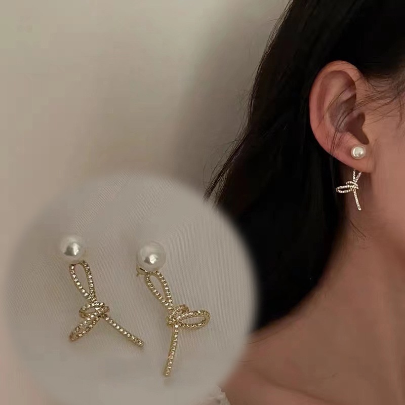 Anting Zircon Mutiara Model Simpul Untuk Wanita