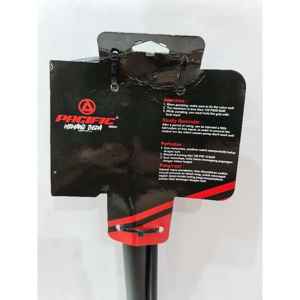 Pompa Sepeda 2 lubang SP-J808HQ &amp; Pompa Veron Black