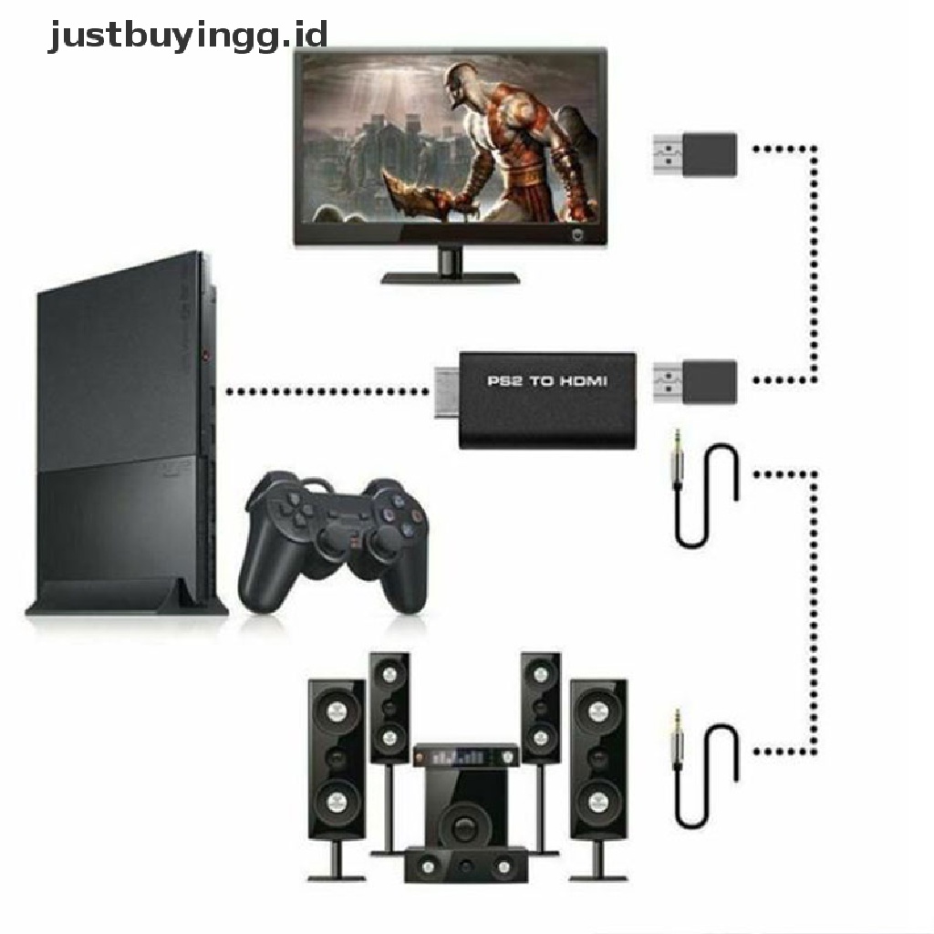 Adaptor Konverter Video Ps2 Ke Hdmi Dengan Output Audio 3.5mm Untuk Hdtv Monitor Us Id