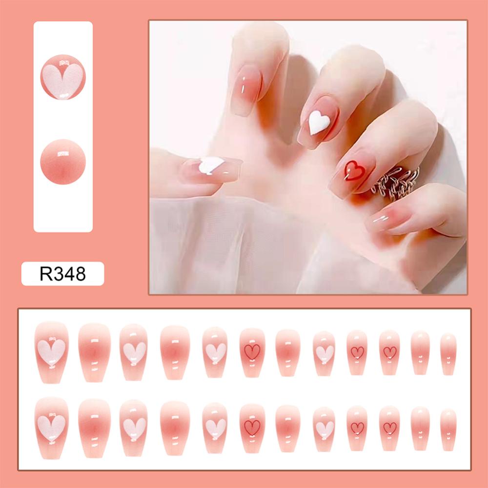 Timekey 24pcs / set Kuku Palsu Extension Removable Untuk Nail Art A3K1