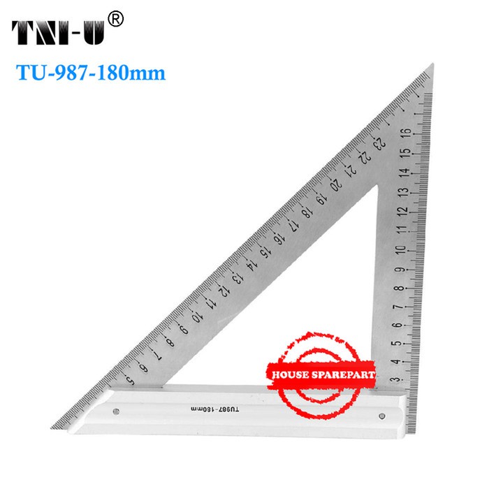 

Spart126 TNI-U TU-987 180mm Pengaris Segitiga Stainless Original