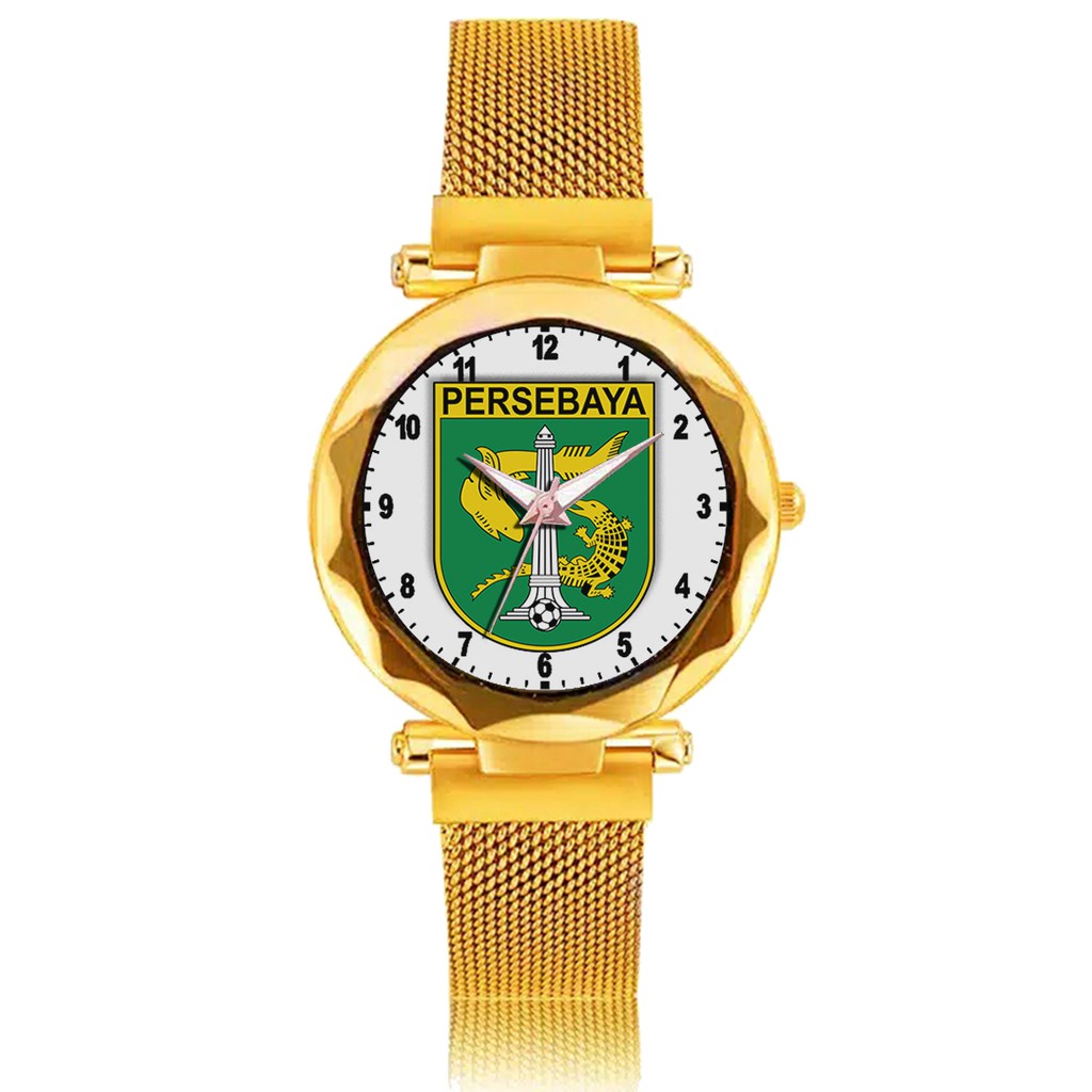 Jam Tangan Wanita Custom - Bonita PERSEBAYA MOTIF 3 Free Box &amp; Batre Cadangan