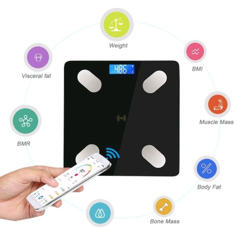 timbangan badan digital taffware digital scale bluetooth beban 180kg free bubbl