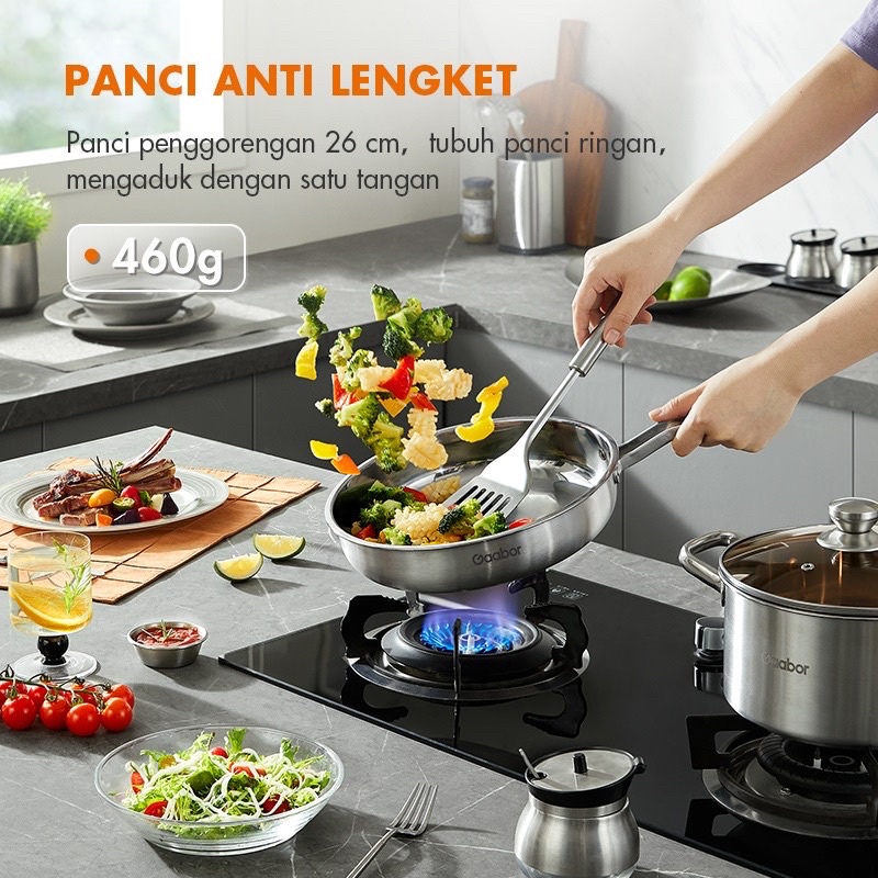 Gaabor Panci Set 3 Item Panci Sop Panci Susu Wajan Penggorengan Anti Lengket / GS-S828A