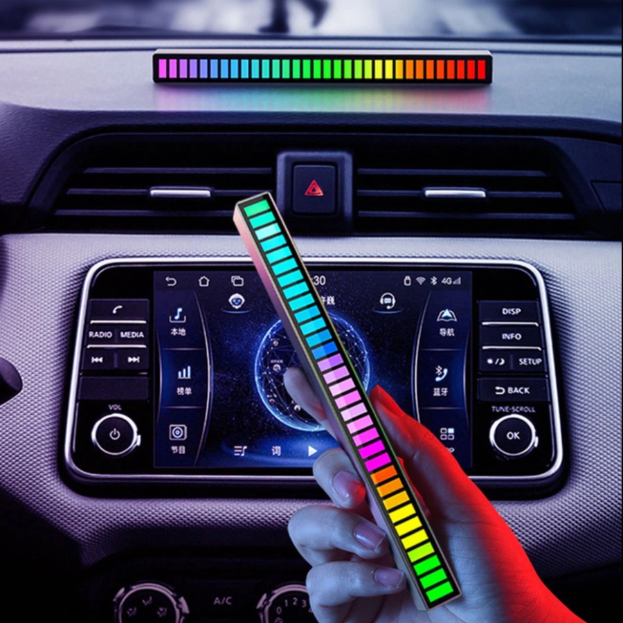 LED RGB Spectrum Lampu Audio Sound Control Voice Controlled Music Lamp