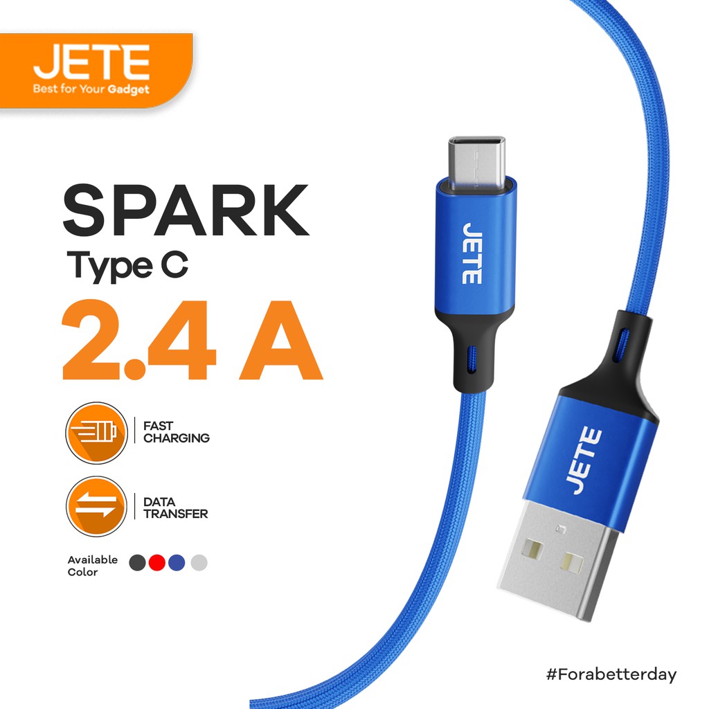 Kabel Data Kabel USB Type C Fast Charging JETE Spark - Garansi 2 Tahun