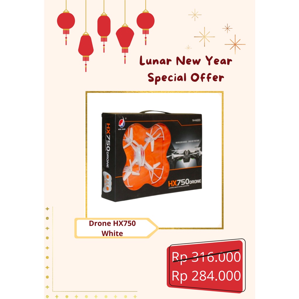 RC Drone HX750 6Ch Headless Mini Remot Kontrol Drone Mode One Key Return