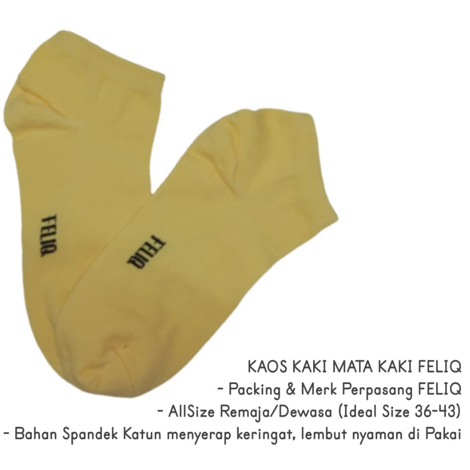 k 001 kaos kaki pendek semata kaki polos pria wanita dewasa unisex